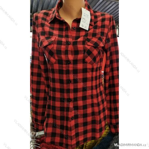 Check plaid flannel long sleeve ladies shirt (s-xl) ITALIAN FASHION IM720C922

