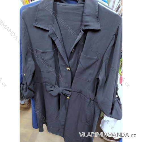 Shirt Dress 3/4 Long Sleeve Ladies with Waist Binding (uni s-l) ITALIAN FASHION IM920017
