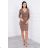 Dress fitted with a capuccino cut under the bust