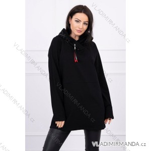 Tunic with a zip on the hood Oversize red