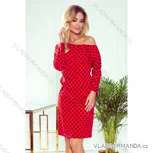 189-8 Sports dress with neckline at the back - red + black polka dots NMC-189-8
