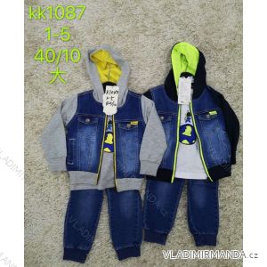 Jeans set, denim jacket with hood and t-shirt for infant boys (1-5 years) SAD SAD20KK1087

