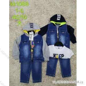Jeans set, denim jacket with hood and t-shirt for infant boys (1-5 years) SAD SAD20KK1088
