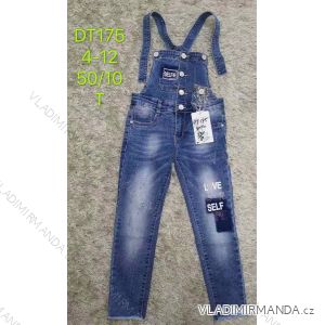 Jeans with bib children adolescent girls (4-12 years) SAD SAD20DT175
