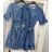 Denim short sleeve dress women (UNI S / M) ITALIAN FASHION IM920010
