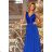 211-3 LEA Long Dress with Lace Neckline - Royal Blue
