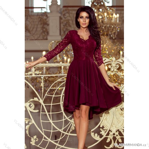 210-1 NICOLLE - lace neckline - burgundy color
