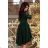 210-3 NICOLLE - lace neckline - dark green
