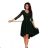 210-3 NICOLLE - lace neckline - dark green
