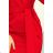 209-6 Dress with Wide Tied Belt - Red
