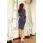 13-101 Sports dress with binding and pockets - navy blue + polka dots
