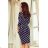 13-101 Sports dress with binding and pockets - navy blue + polka dots
