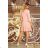 228-1 LUCY - Pleated Comfort Dress - Peach
