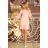 228-1 LUCY - Pleated Comfort Dress - Peach

