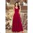 246-1 CINDY long dress with a neckline - burgundy
