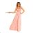 215-4 LEA Long Sleeveless Dress with Embroidered Cleavage - Pastel Pink
