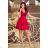 242-2 ANNA dress with lace - Burgundy color
