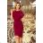 240-2 ROXI dress with asymmetrical skirt and belt - burgundy
