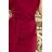 240-2 ROXI dress with asymmetrical skirt and belt - burgundy
