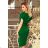 240-1 ROXI dress with asymmetrical skirt and belt - green
