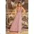 215-5 LEA Long Sleeveless Dress with Embroidered Cleavage - TAUPE
