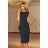 192-1 Elegant Midi Dress with Frill - Green
