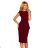 192-6 Elegant Midi Dress with Frill - Burgundy color
