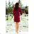 190-8 MARGARET dress with lace on the sleeves - Burgundy color
