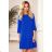228-8 LUCY - Pleated Comfortable Dress - Royal Blue
