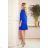 228-8 LUCY - Pleated Comfortable Dress - Royal Blue
