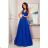 CINDY long dress with a neckline - classic blue
