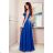 CINDY long dress with a neckline - classic blue
