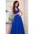 CINDY long dress with a neckline - classic blue
