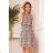 296-1 VICTORIA A trapezoidal dress with a colorful pattern
