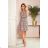 296-1 VICTORIA A trapezoidal dress with a colorful pattern
