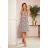 296-1 VICTORIA A trapezoidal dress with a colorful pattern

