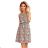 296-1 VICTORIA A trapezoidal dress with a colorful pattern
