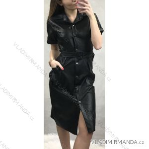 Dress short sleeve leatherette women (uni S-M) IMT20016 black