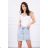 Stretched denim skirt with longer front S / ML / XL
