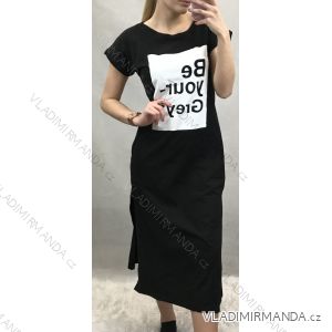 Dress long short sleeve women (uni s-m) ITALIAN FASHION IMT20083 black