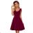 307-3 POLA dress with frills - Burgundy color
