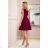 307-3 POLA dress with frills - Burgundy color
