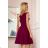 307-3 POLA dress with frills - Burgundy color
