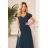 310-1 LIDIA long dress with neckline and frills - green
