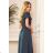 310-1 LIDIA long dress with neckline and frills - green
