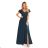 310-1 LIDIA long dress with neckline and frills - green

