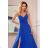 299-3 CHIARA Elegant Maxi Dress with Straps - Royal Blue
