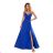299-3 CHIARA Elegant Maxi Dress with Straps - Royal Blue
