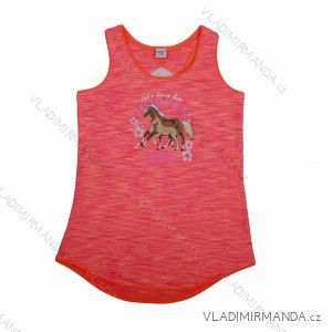 Sleeveless children's t-shirt for girls (116-146) WOLF S2018