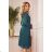 313-1 ISABELLE Pleated dress with neckline and long sleeve - green
